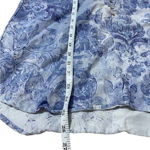 Soft Surroundings Sardinia Floral Blue Tencel Top - Picture 5 of 7